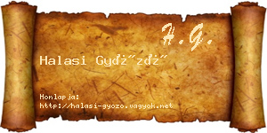 Halasi Győző névjegykártya
